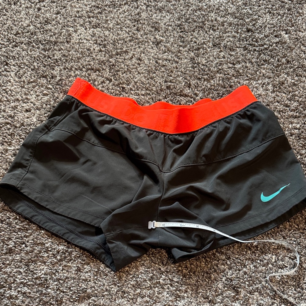 Nike Women's Black Shorts with Red Waistband